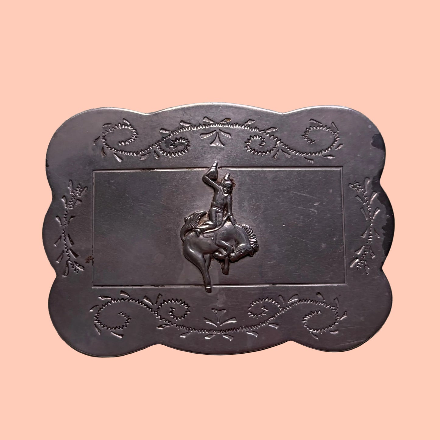 Vintage Horse Rider Belt Buckle Bronco
