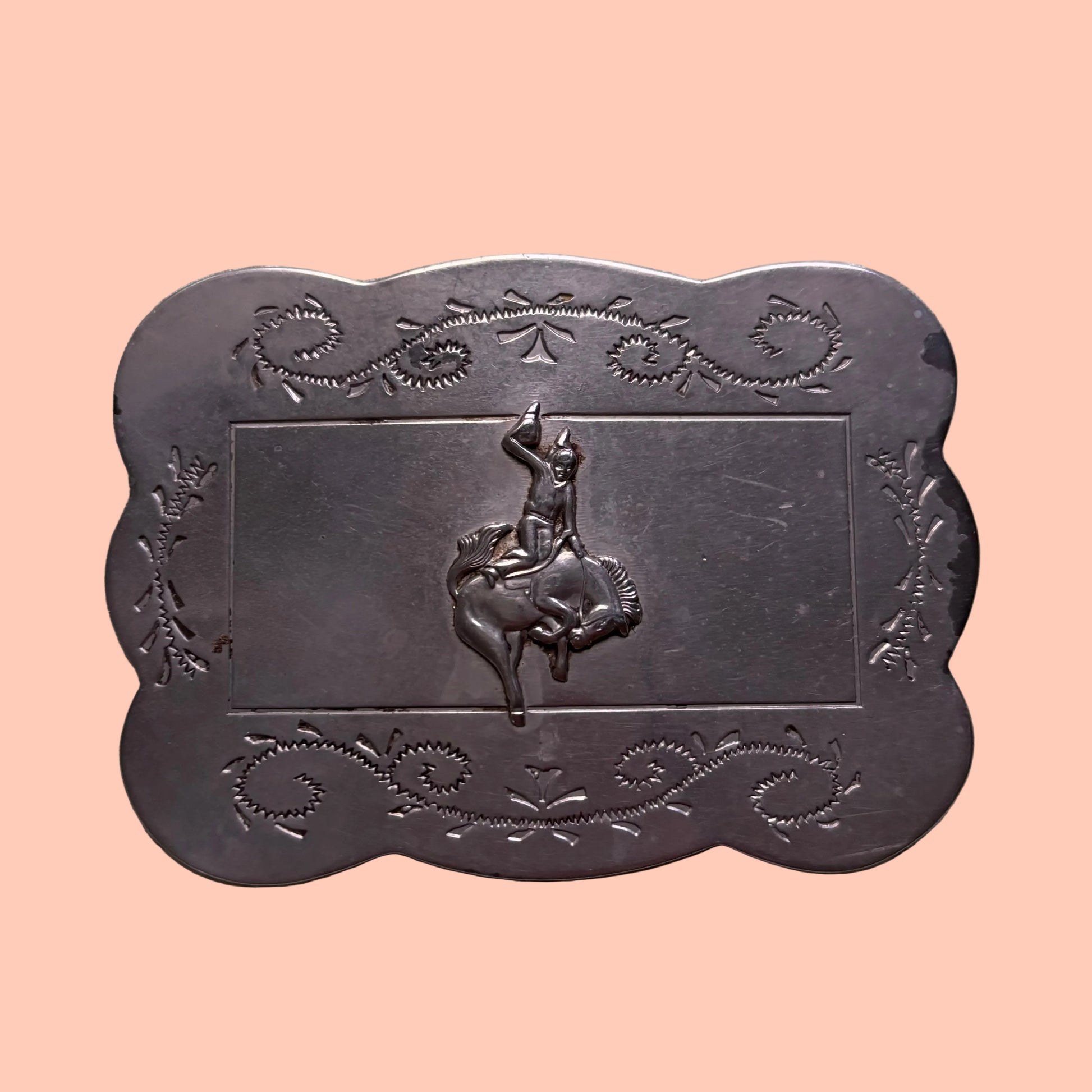 Vintage Horse Rider Belt Buckle Bronco
