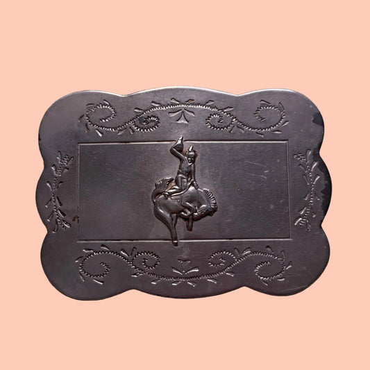 Vintage Horse Rider Belt Buckle Bronco
