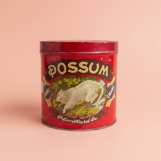 vintage possum cigar tin